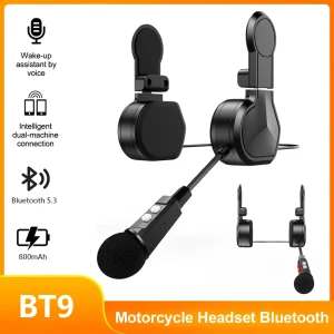 New Bt9 Motorcycle Bluetooth Helmet Headset Double Ears